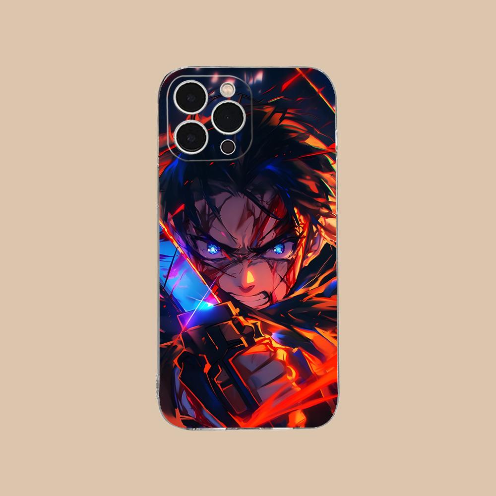 AOT Eren Yeager Clear TPU Mobile Case for iPhone 17 16 15 14 13 12 11 X XR XS Air Pro Max Plus Mini Colorful Cover