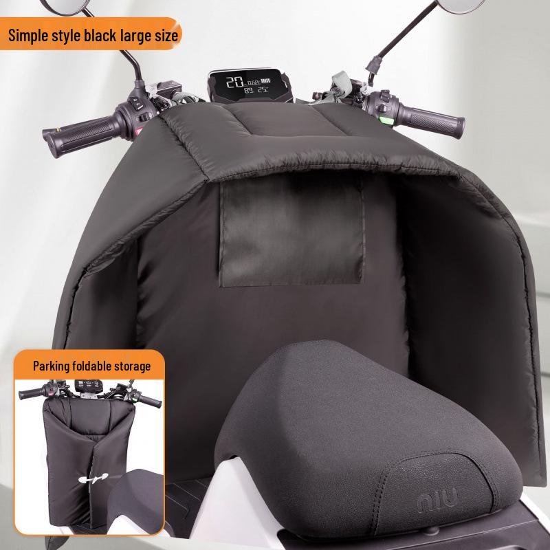 Electric Vehicle Windshield Winter Velvet Windproof Cover & Battery Motorcycle Knee Pads for Cold Protection