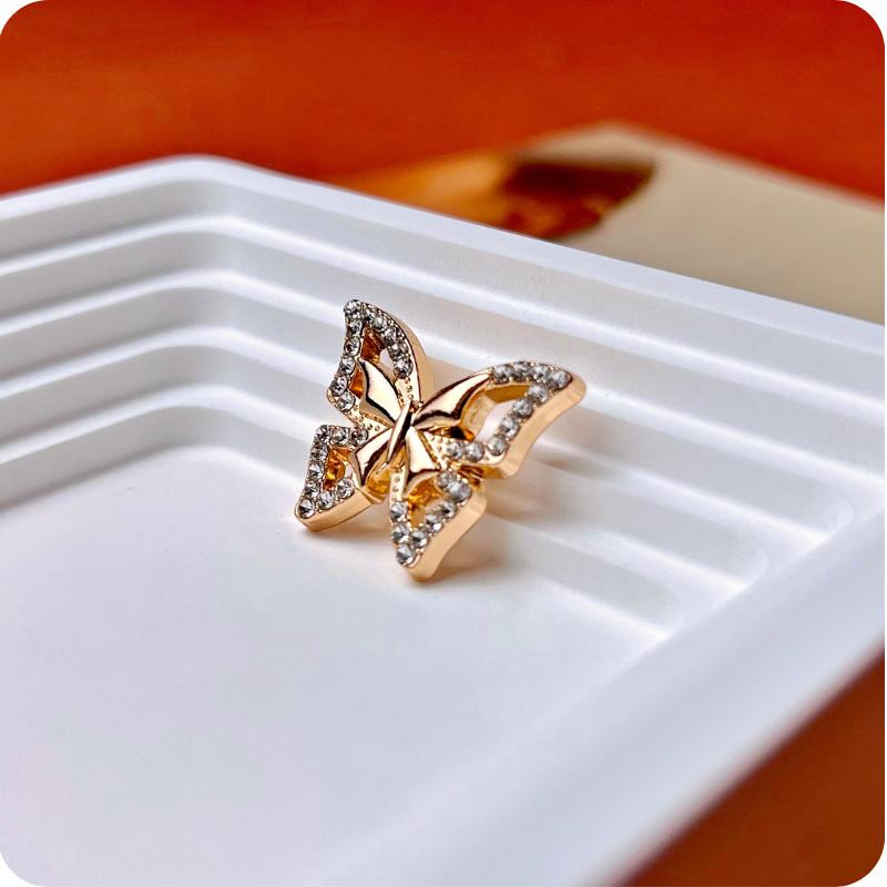 10pcs Metal Button DIY Craft High-Grade Inlaid Rhinestones Decorative Fashion Butterfly Shape Button Sewing Clothing Accessories