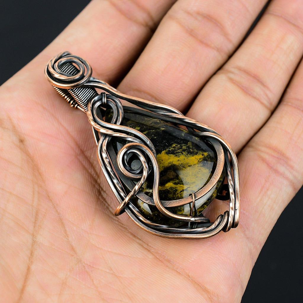 Pietersite drahokam čistý medený drôt zabalené ručne prívesok šperky pre ňu