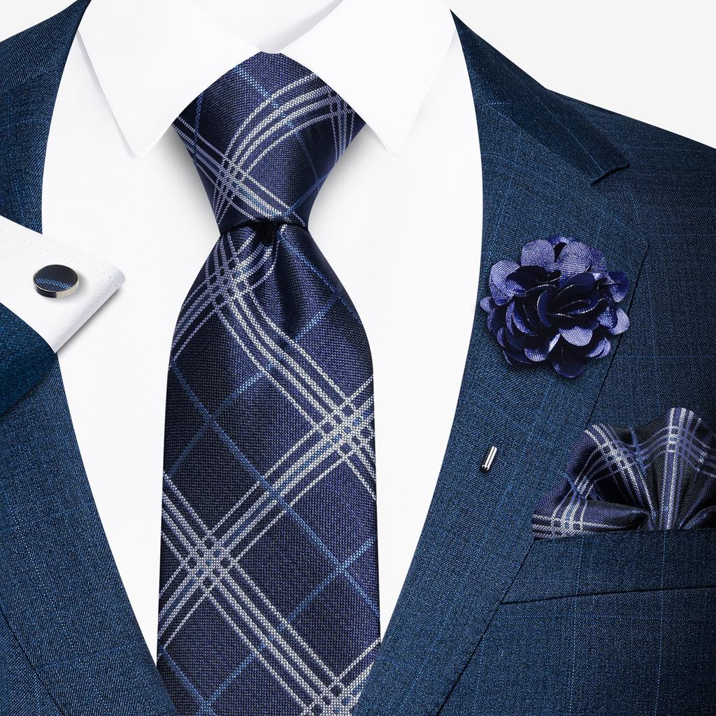 Fashion Men'S Paisley Tie Suit Pocket Towel Set 8Cm Polyester Jacquard Business Dress Tie