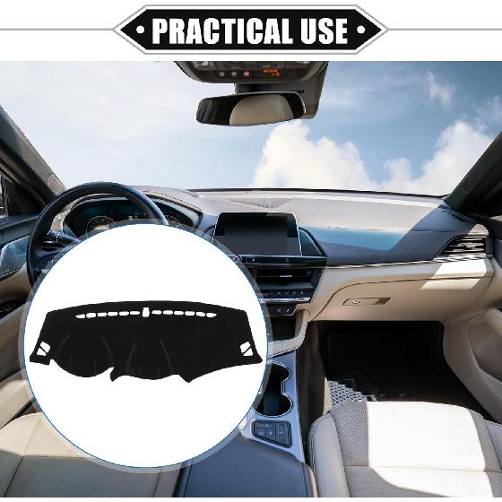 Car Dashboard Cover Compatible for Hyundai Tucson 2010-2015, Polyester Black Dash Cover Sunshade
