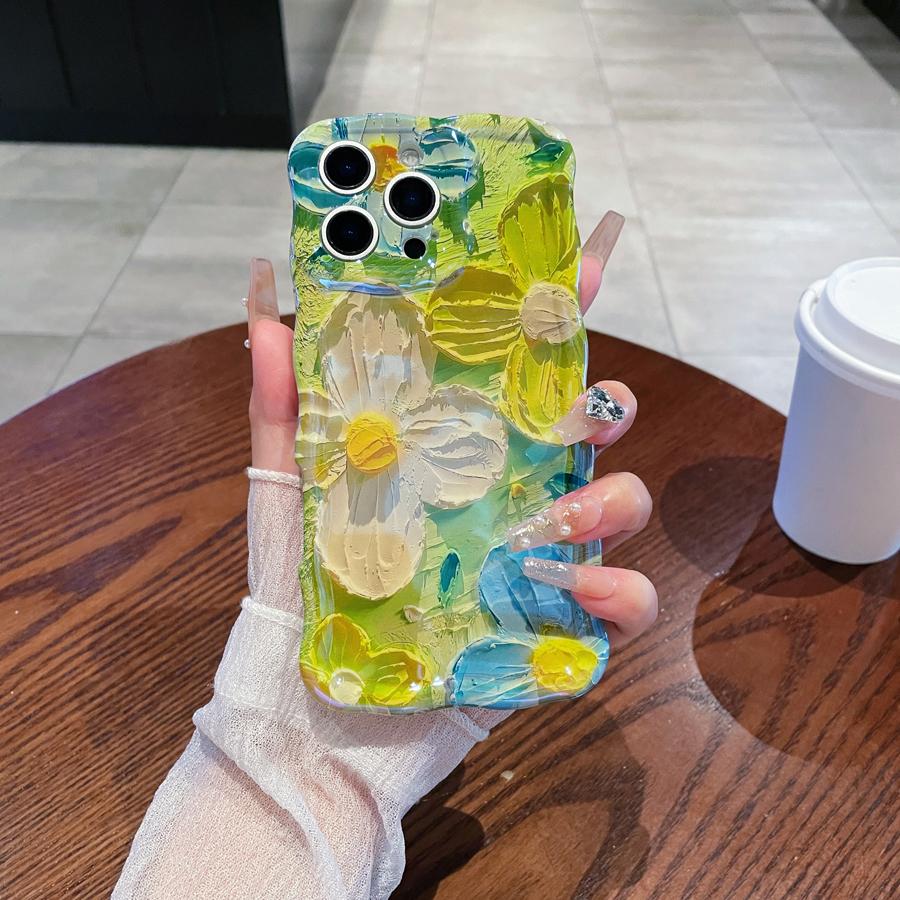 

Чехол для телефона с ретро-масляной живописью для iPhone 13 14 15 16 ProMax 12 11, роскошный цветочный принт, противоударный силиконовый чехол, художественный декор iPhone 15 Plus