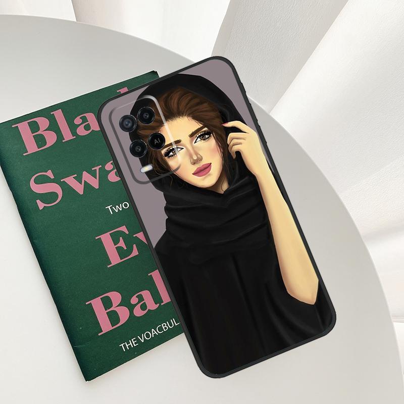 Hijab Face Muslim Islamic Gril Eyes Case For Oppo A15 A16 A17 A52 A72 A76 A96 A54 A74 A94 A54S A57S A58 A78 A98 A57 A77 Cover