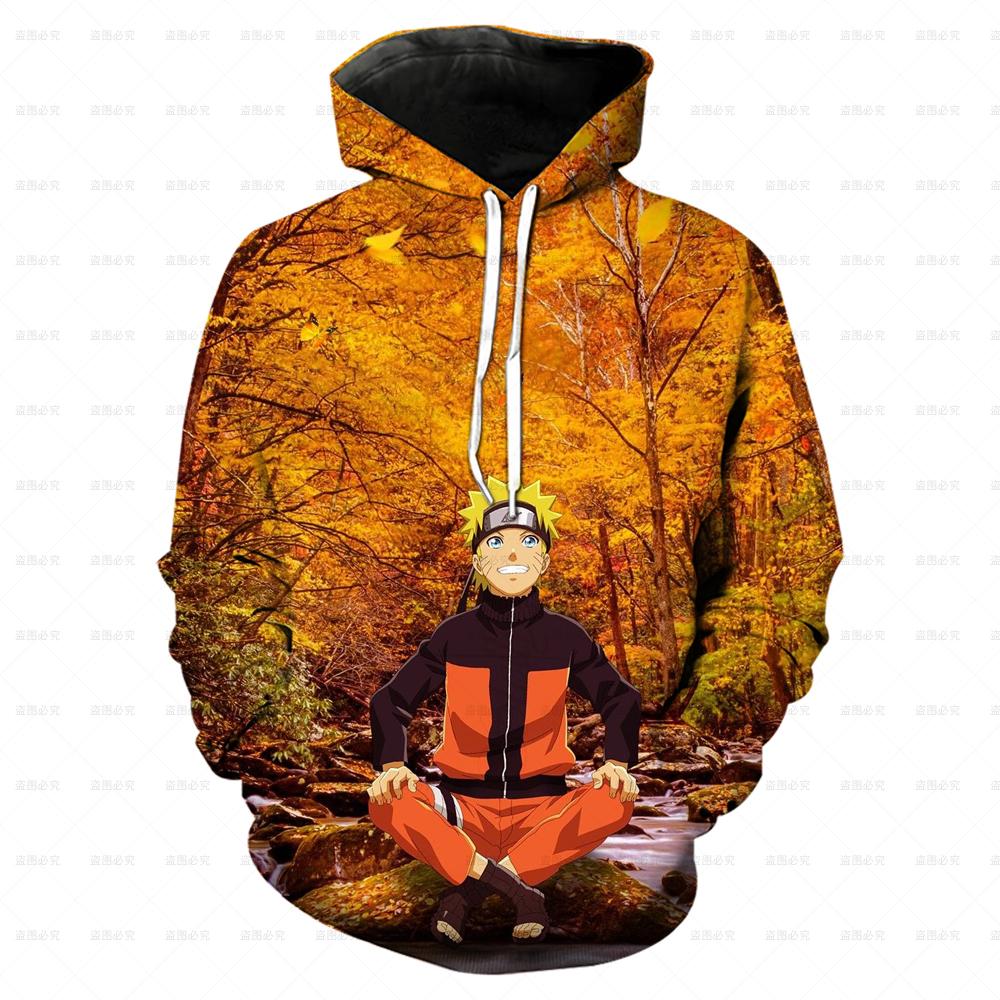 Sweat à capuche Anime japonais NarAAKakashi pour enfants, pull décontracté, vêtements de dessin animé pour garçons et filles, printemps, automne, 2024