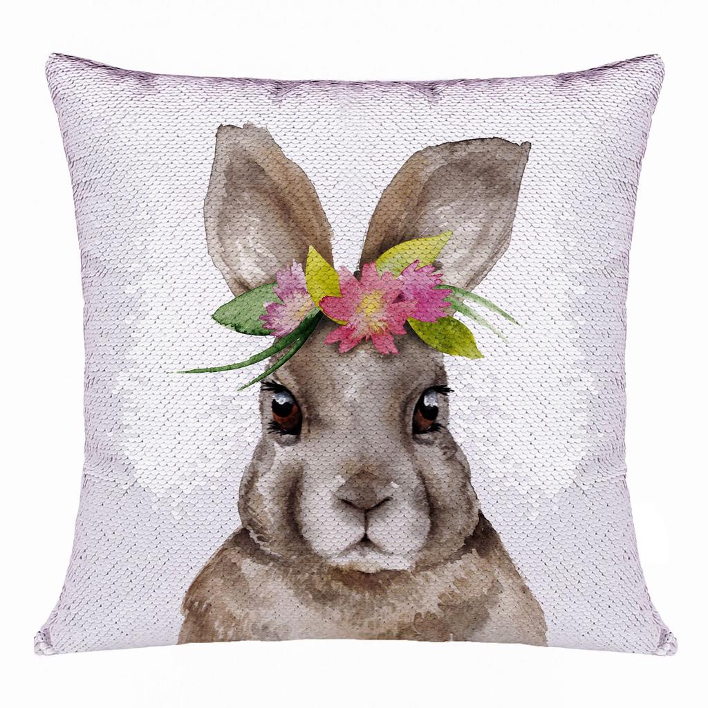 rabbit throw pillow