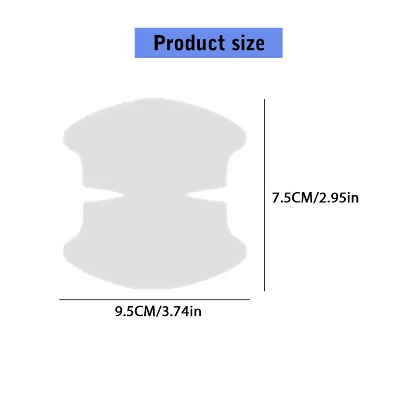 4pcs Vehicle Door Handle Protector Film Transparent Adhesive Shield Scratch Prevention Solution For Automotive Exteriors