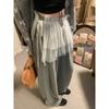 Large Size Women'S Clothing Autumn And Winter Design Sense Lace Mesh Yarn Straps Chic Stacked Fart Curtain Short Skirt Skirt