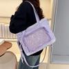 Koronkowa Dekoracja Ramię Ita Bag PVC Skóra PU Goth Przezroczysta Torebka Japoński Styl Duża Pojemność Anime Torba na Ekspozycję