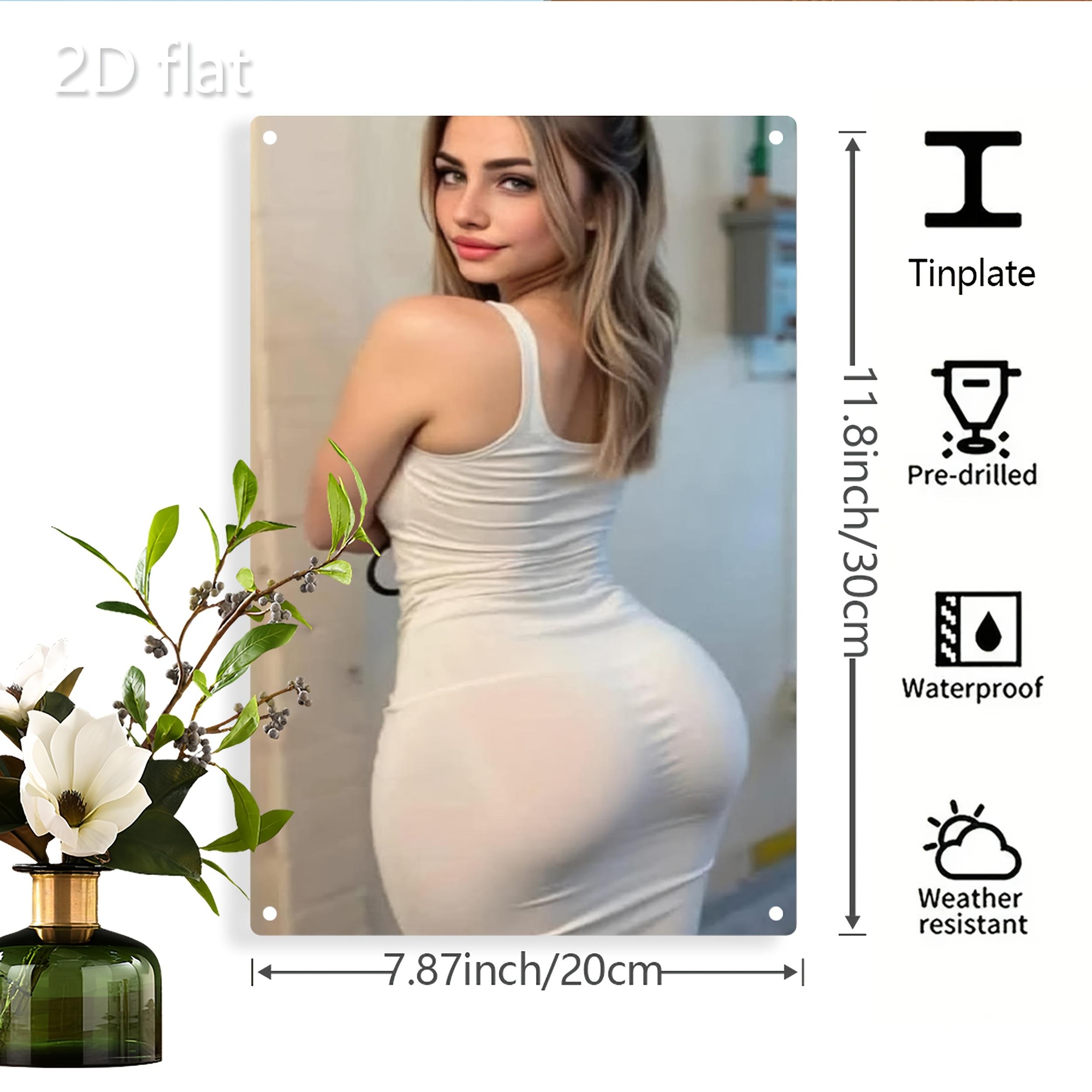 

D Confident Pose Iron Wall Art Weatherproof Metal Sign Home Decor 20x30cm（7.8x11.8inch）