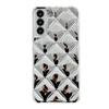 Luxury Plating Bright Silver 3d Rhombus Lattice Case For Samsung Galaxy S22 Ultra S22 +S21 +S21 Ultra Camera Protective Cover