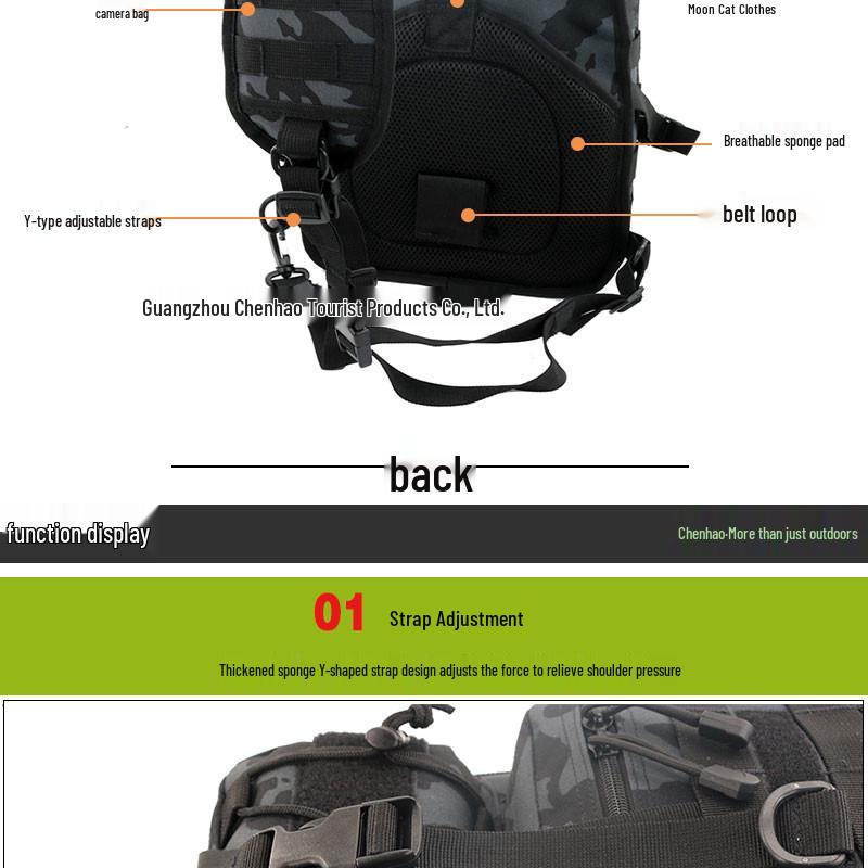Chenhao Tactical Single Shoulder Backpack: Camouflage Sling Bag for Outdoor and Travel