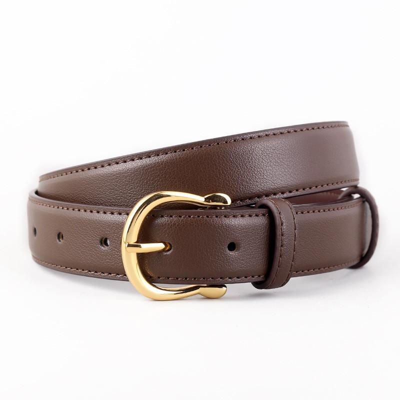 Genuine Twolayer Cowhide Leather Belt For Women With Pin Buckle For Work And Casual