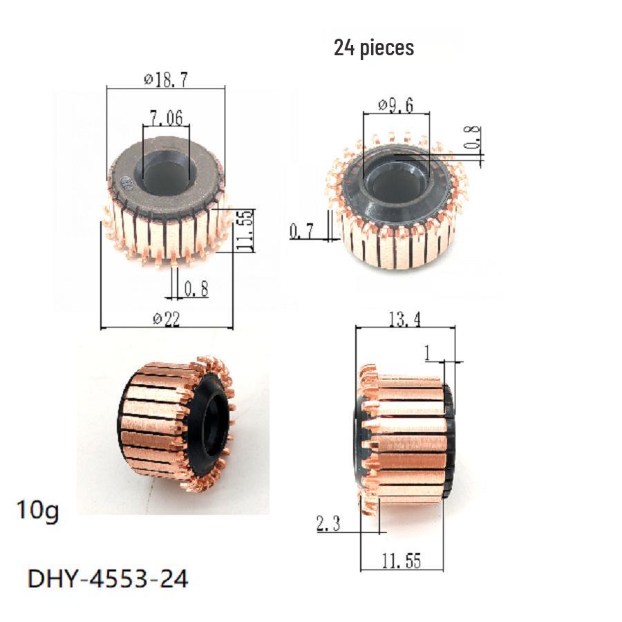 18.7x7.06x11.55 (13.4) 24P Vacuum Cleaner Motor Commutator with Reinforcement Ring