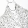 Stylish Alloy Body Chain with Rhinestones Fashion Waist Chain Decorative Body Chain Perfect for Dress and Evening Outfit