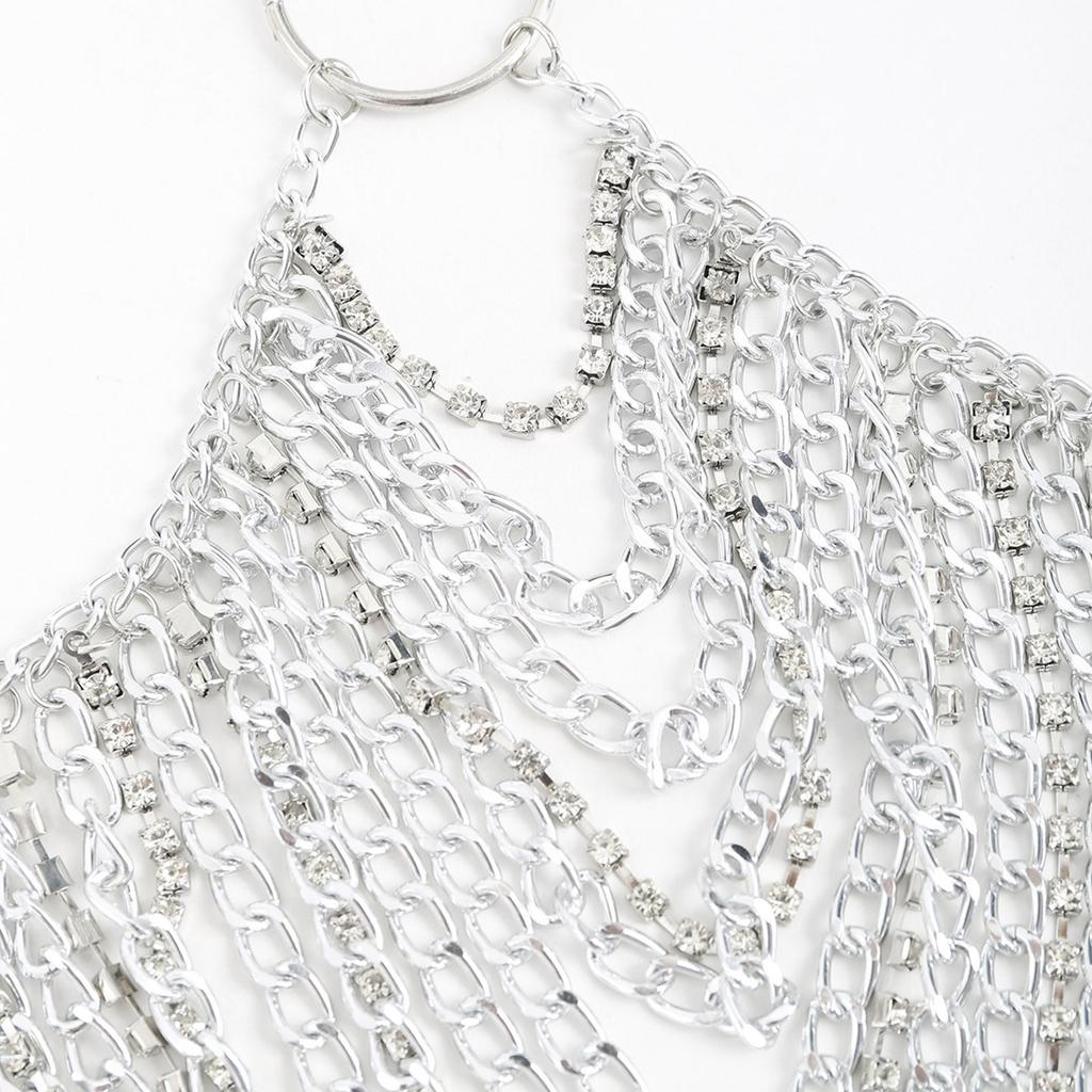 Stylish Alloy Body Chain with Rhinestones Fashion Waist Chain Decorative Body Chain Perfect for Dress and Evening Outfit