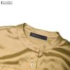 ZANZEA Women Casual Round Neck Solid Color Loose Short Sleeve Dress