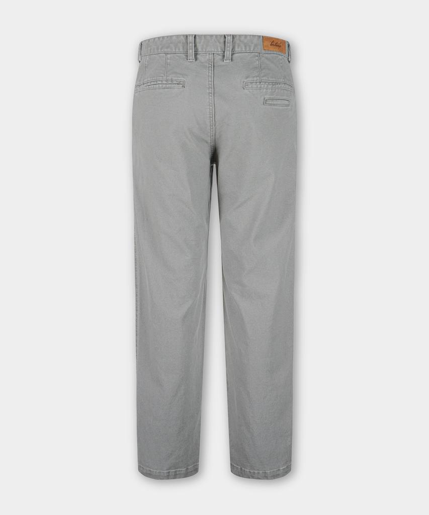 BIRBANTE Garment-Washed Spandex R.C. Fit Chino Pants - Light Gray