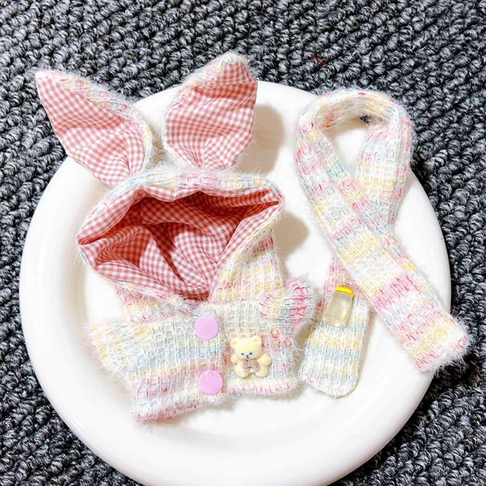 

15 см-17 см плюшевая кукольная одежда толстовка с капюшоном и шарфом стильный реквизит для фотосессий Colorful