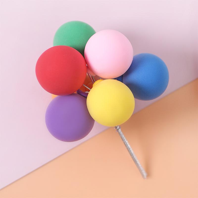 

1/2/3Pcs/set Mini Balloon Cake Toppers Colorful Rainbow Cake Topper Round Clay Balls Cupcake Toppers for Rainbow Birthday 1Pcs