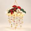 Snowflake Puff Hanging Decoration Lighted LED Felt Christmas Decor Ready to Hang