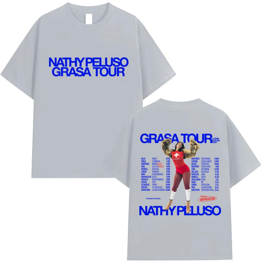 Nathy Peluso Grasa 2025 Tour Trendy Album Graphic T Shirt High Quality Tshirt Hipster Mens Women Cotton Summer Tshirt Fans Gift