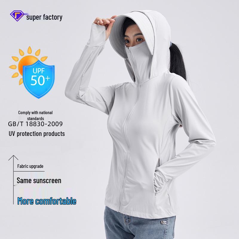 Unisex UPF50+ Sun Protection Jacket with Detachable Hat Brim for Cycling and Hiking