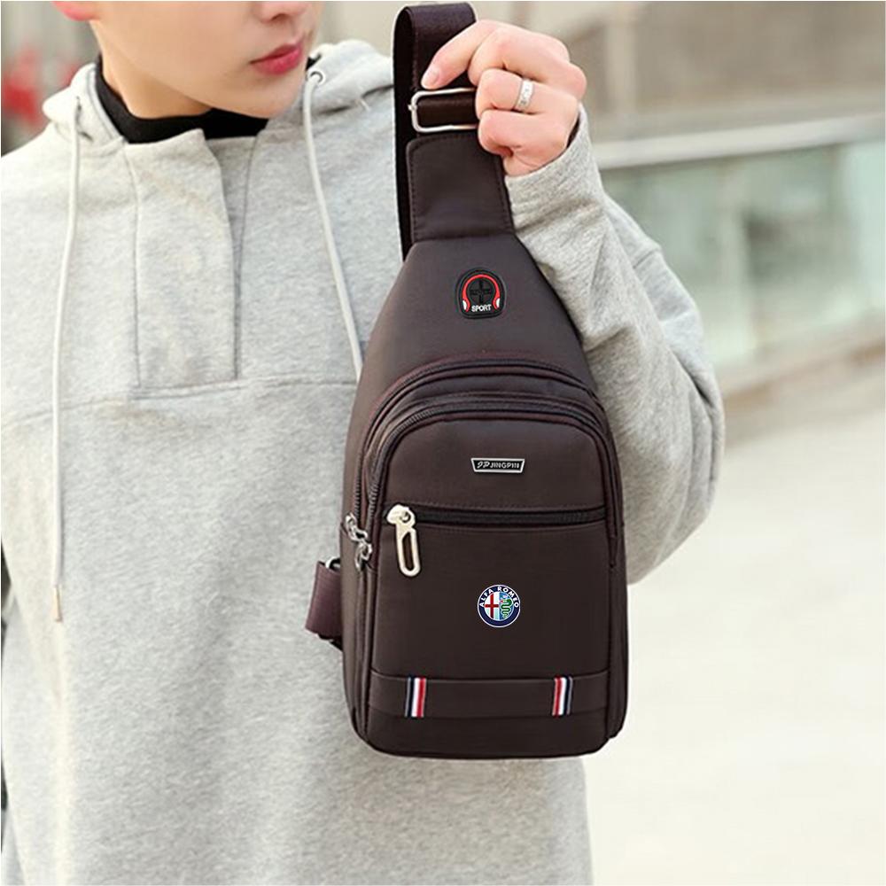 YYCE3 Waterproof Chest Bag Crossbody Pack Single Shoulder Backpack For Alfa Romeo Sportiva 159 Giulietta 147 Stelvio Logo Accessories