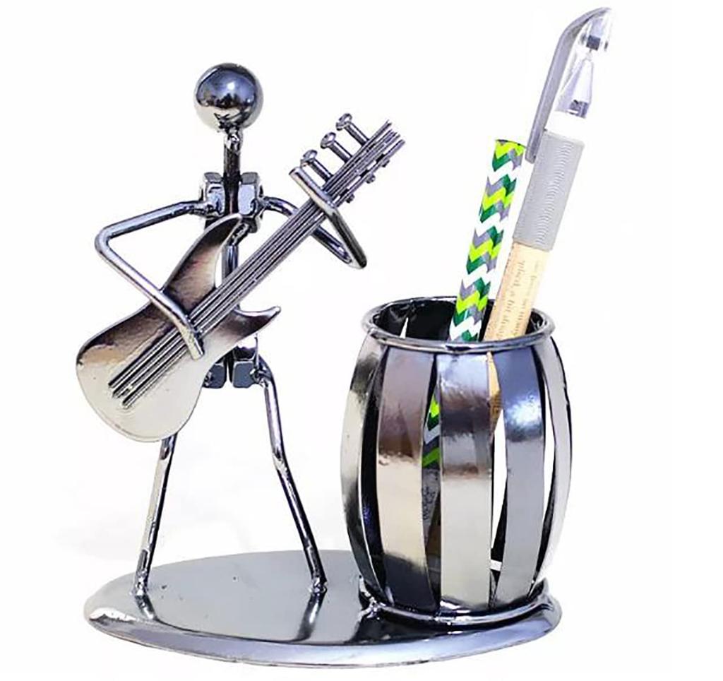 Umely Pen Holder, DeskTabletop Storage, Fun Accessory Storage, FluteAccordion, Set of 2 (Guitar & Bass)