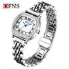 Oufannishi Women's Waterproof Square Fashion Watch, Roman Numerals, Diamond Accents
