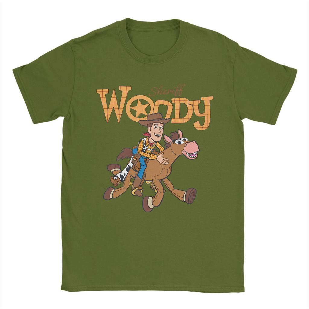 Koszulka Męska Toy Story Kreskówka Zdjęcie Grupowe Buzz Lightyear Woody Casual Bawełna Czysta T-shirty Okrągły Dekolt Krótki Rękaw Koszulka Prezent Ubrania