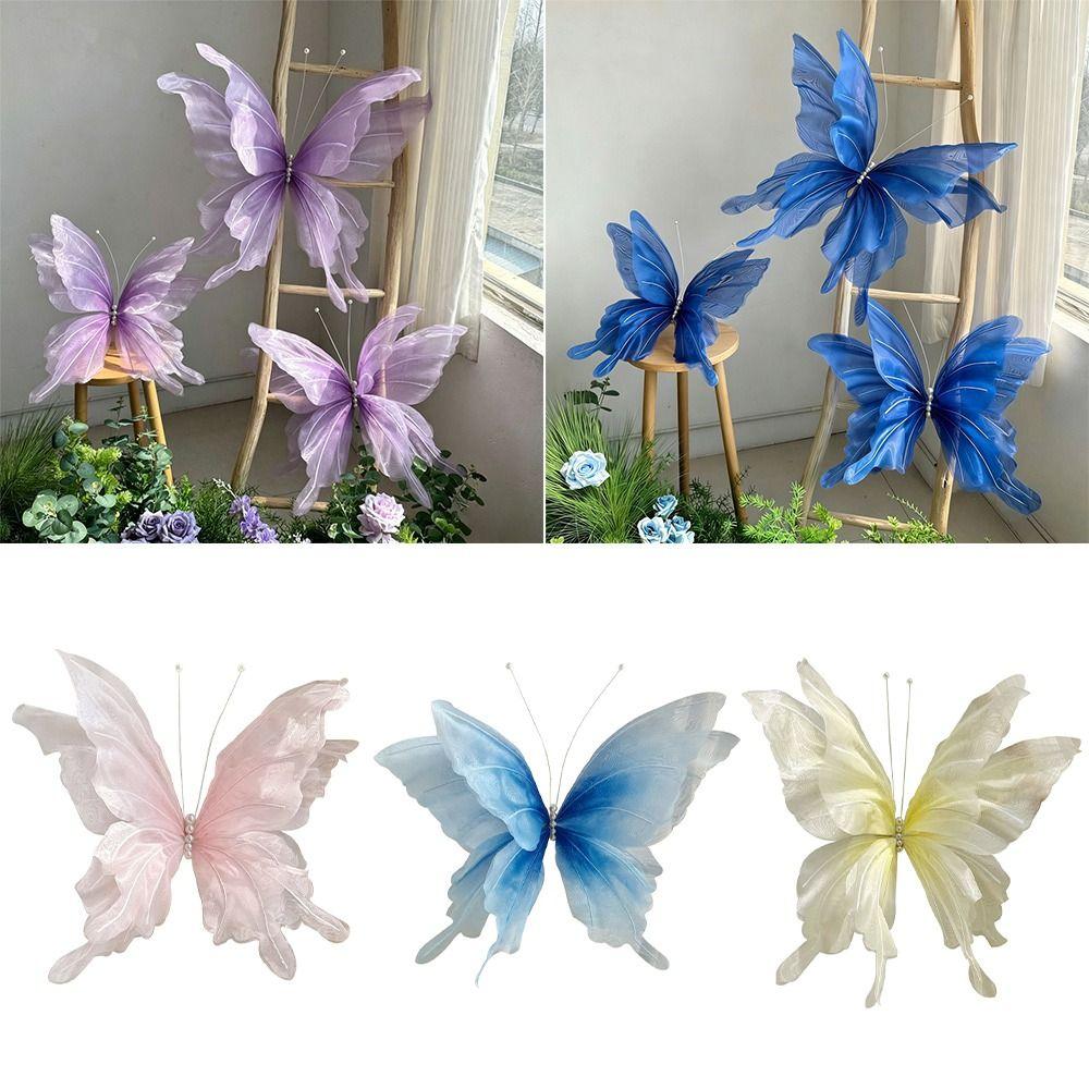 Duży Rozmiar Symulowany Motyl Gigantyczny Rozmiar Materiał Jedwabny 3D Jedwabny Motyl Gotowe Produkty Design 3D Sztuczny Motyl