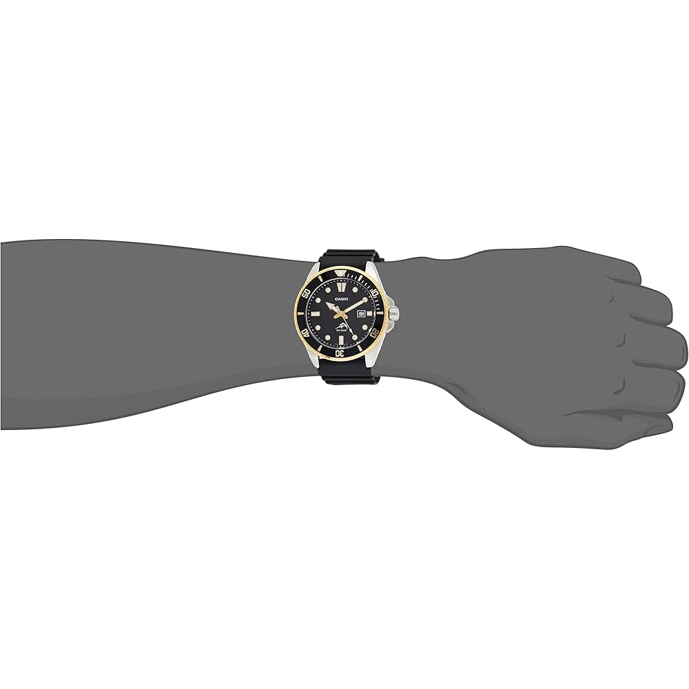 Casio Men's Diver Style Stainless Steel Quartz Casual Watch Black Resin Strap 25.6mm