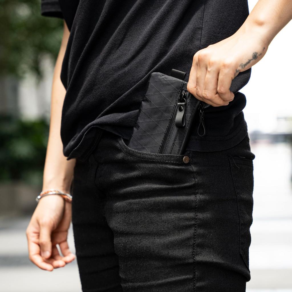 ALPAKA Zip Pouzdro RFID Tenká Kompaktní Peněženka s Mincemi Kartami YKK Cestovní Dárek proti Skimmingu Pánská Peněženka, Přihrádky, Štítek, Vodoodpudivý Zip,