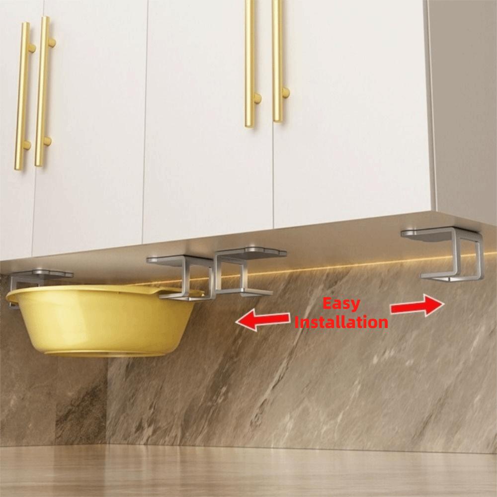 Self Adhesive Pot Lid Rack Stainless Steel Sink Sponge Organizer Durable Wall Hooks  for Kitchen