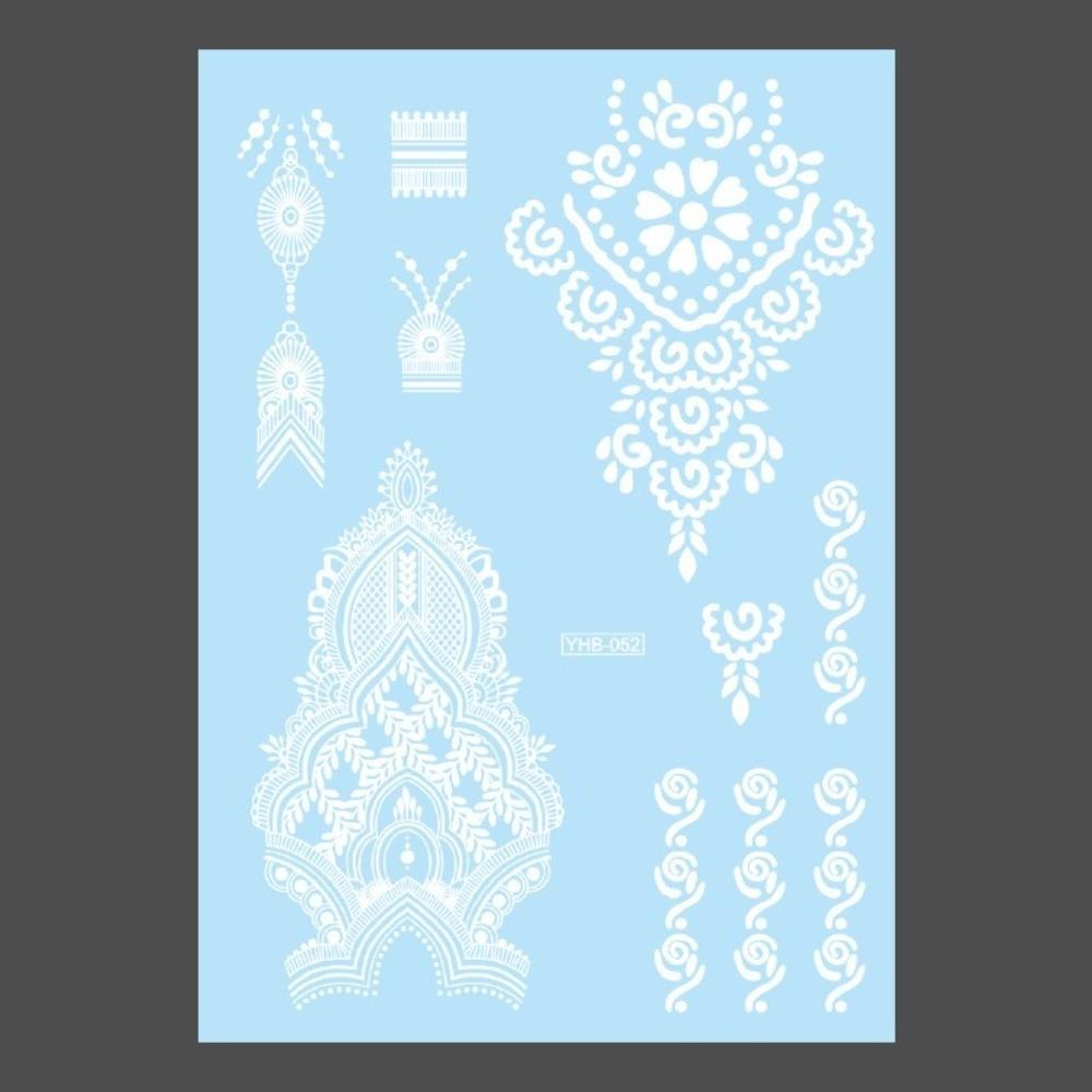 Lace Flower White Tattoo Stickers Long-lasting Butterfly Tattoo Stickers Women Men