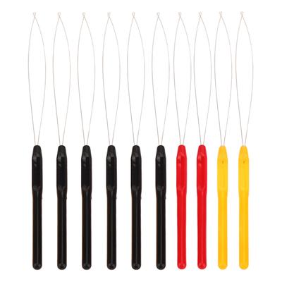 10 pezzi infila ago ad anello manico in plastica metallo resistente lucido leggero estensione dei capelli anello