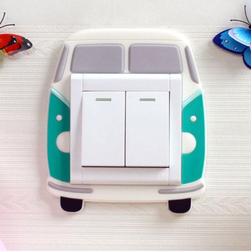 3D Switch Stickers Silicone Wall Sticker Luminous Cactus Plant Protective Cover for Switch Socket Cartoon Home Decoration