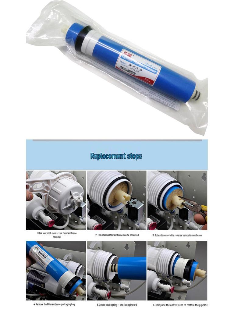 Huamo 50-800G RO-Membran Haushalts-Direkttrinkwasserfilter Umkehrosmose Universalfilter 3013-400G/600G