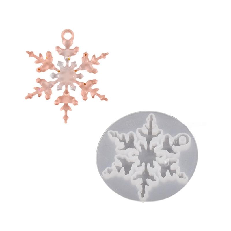 Premium Silicones Snowflake Pendant Molds High Temperature Resistant For Handmade Soap Candle Christmas Craft