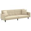 Sofa Bed with Cushions Cream Fabric