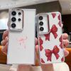 Pink Bowknots Print Case For Samsung S26 S25 Ultra S24 FE S23 Plus S22 S21 A15 A16 A17 A35 A36 A37 A54 A55 A56 A57 5G Plating Lens Soft Cover