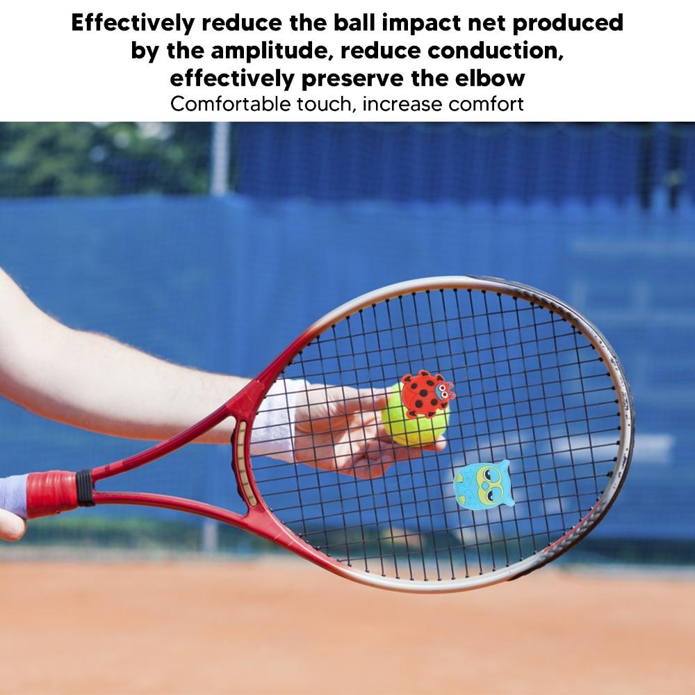 4PCS Cute Animal Shape Tennis Racket Shock Absorber Silicone Tennis Racket Dampener  Tennis Practice