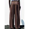 Summer New Product Women's Clothes French Pleated Design with Belt Classic High Waist Wide-Leg Casual Pants 7484073