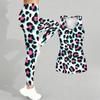 Leopard Print Yoga Outfit for Women Fashion Workout Leggings Fitness Sports Casual Yoga Set Sports Suit
