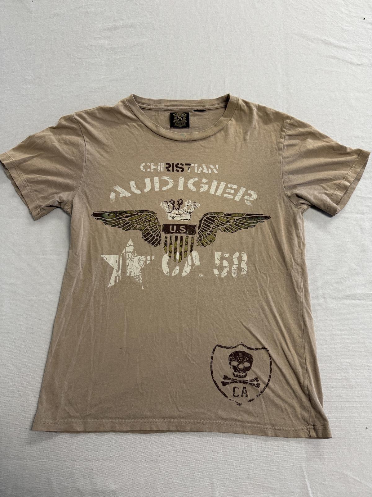 Y2K Christian Audigier T-shirt Military US CA Route 58 Tee S M