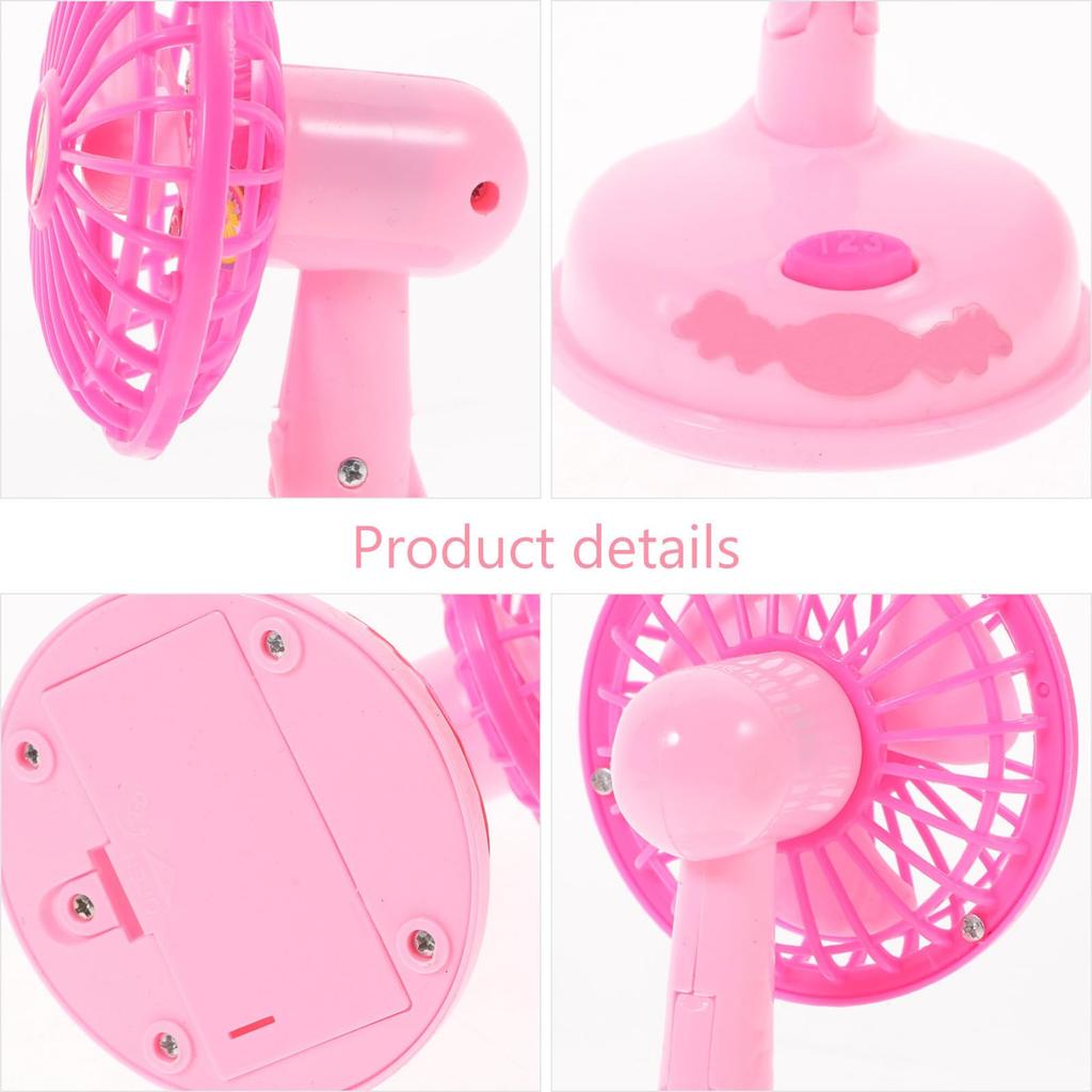 Toyvian Fan Model Toy, Miniature Fan Model, Miniature Decoration, 1pc, Plastic, Pink, Exquisite Finish