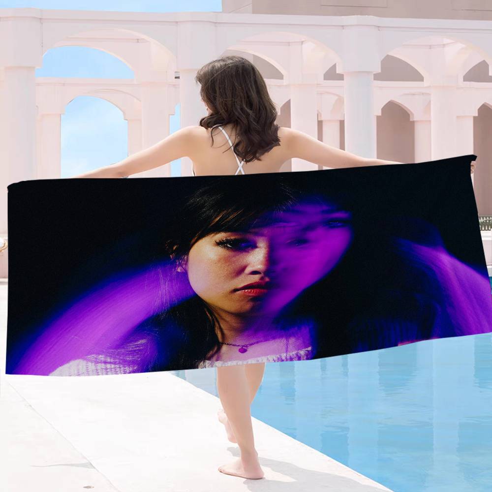 Pop-Sängerin B-Beabadoobee Mikrofaserdecke Schnelltrocknende Strandtücher Übergröße Druck Super Saugfähige Pooltuchdecke