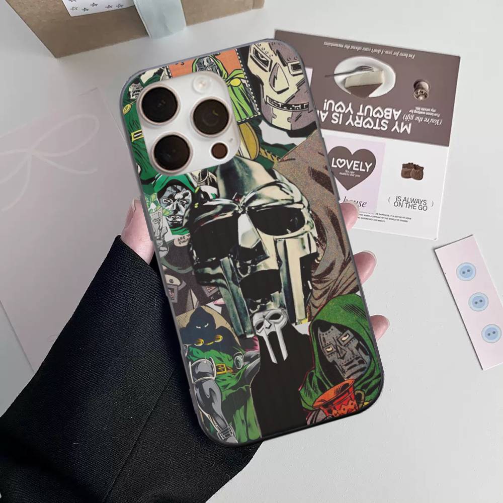 

MF-DOOM Rapper Phone Case For IPhone 11 12 13 14 15 16 17 Pro Max PLUS Pro Wave Corrugated Silicone Case iPhone 16 pro