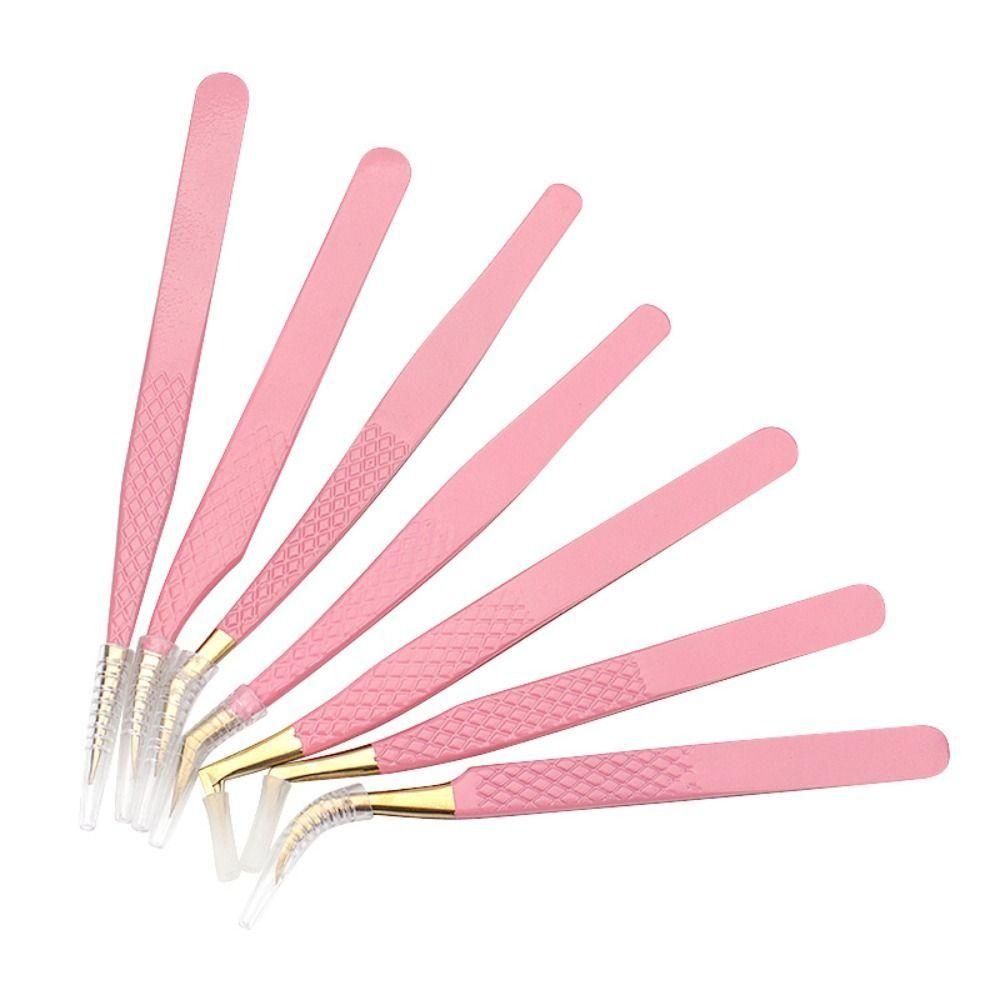 Stainless Steel Eyelash Extension Tweezer Anti-static Makeup Tool Professional Fiber Tip Women
